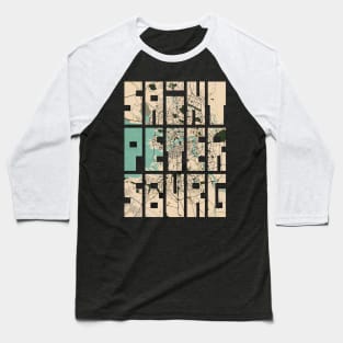 Saint Petersburg, Russia City Map Typography - Vintage Baseball T-Shirt